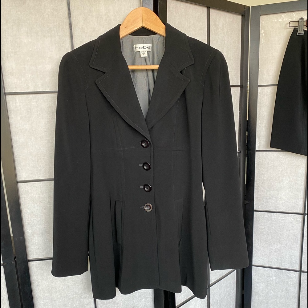 bebe classic sexy black skirt suit (set only)